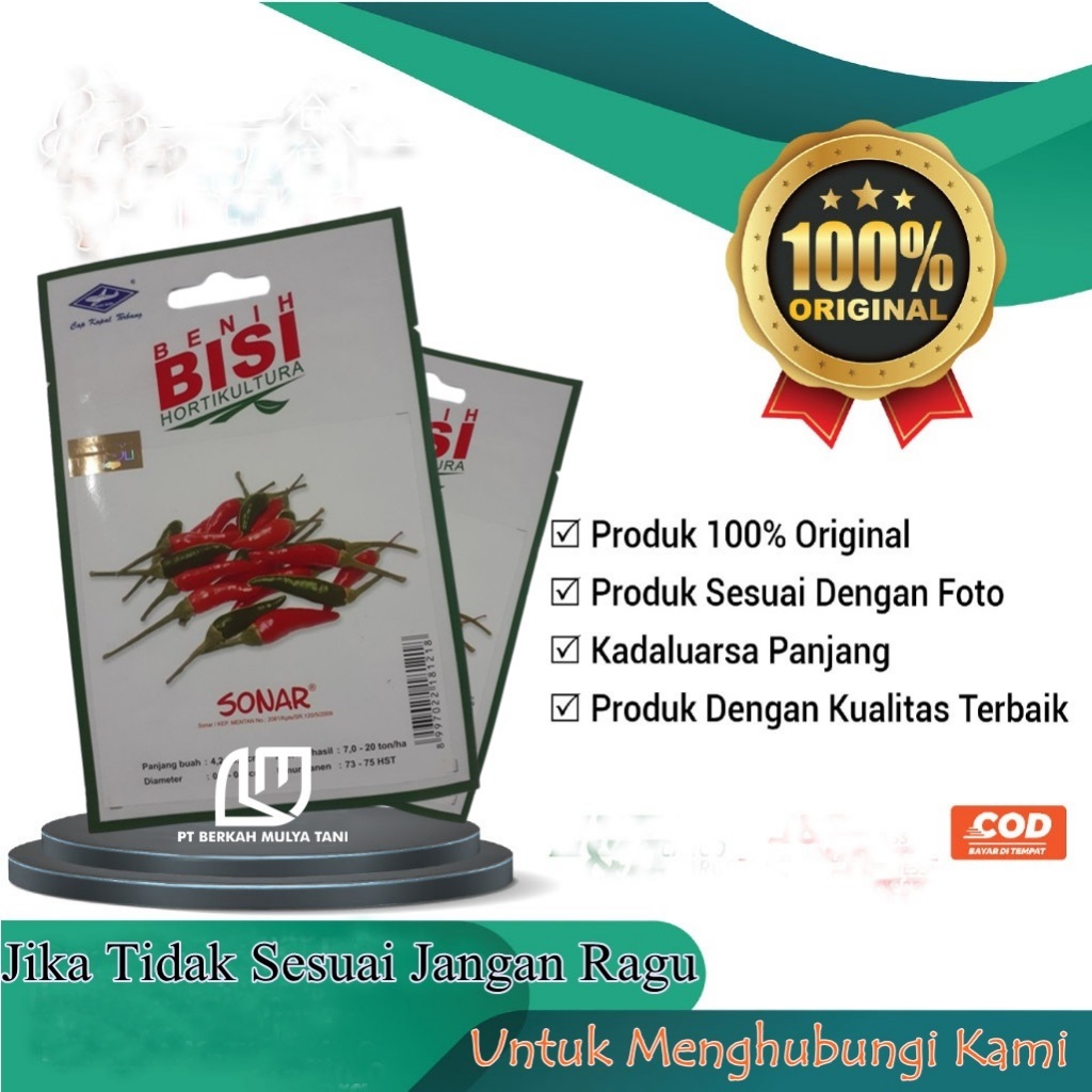 100 Biji Benih Cabai Rawit Merah F1 Sonar Super Pedas Bibit Cabe Cengek Kemasan Pabrik Bisi Cap Kapa