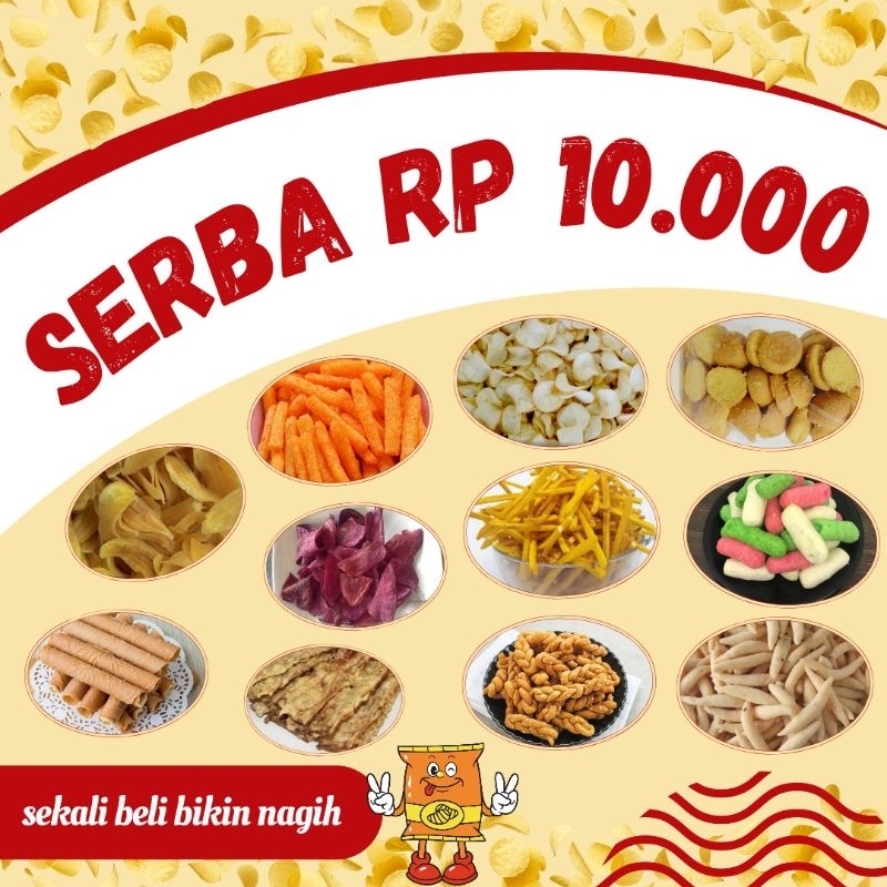 

Kuping Gajah/Talas/Stik Balado/Kripik Singkong/Kripik Kentang/Serba 10k