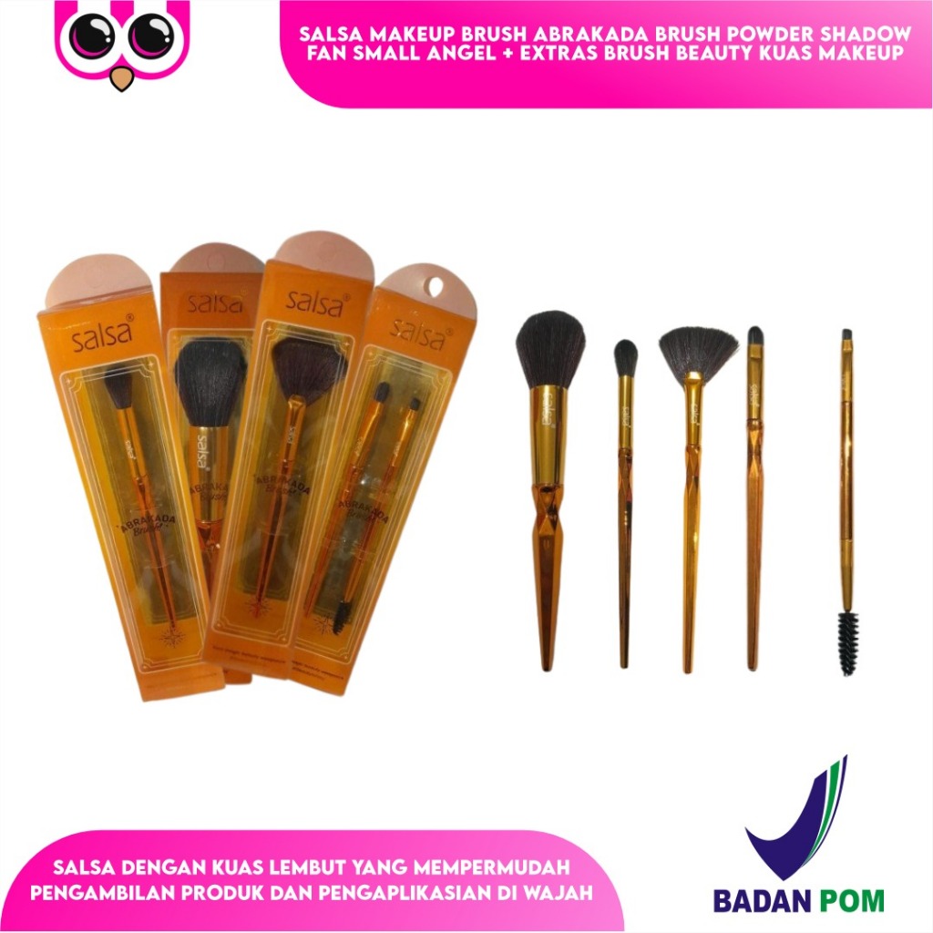 SALSA MAKEUP BRUSH ABRAKADA BRUSH POWDER SHADOW FAN SMALL ANGEL + EXTRAS BRUSH BEAUTY KUAS MAKEUP