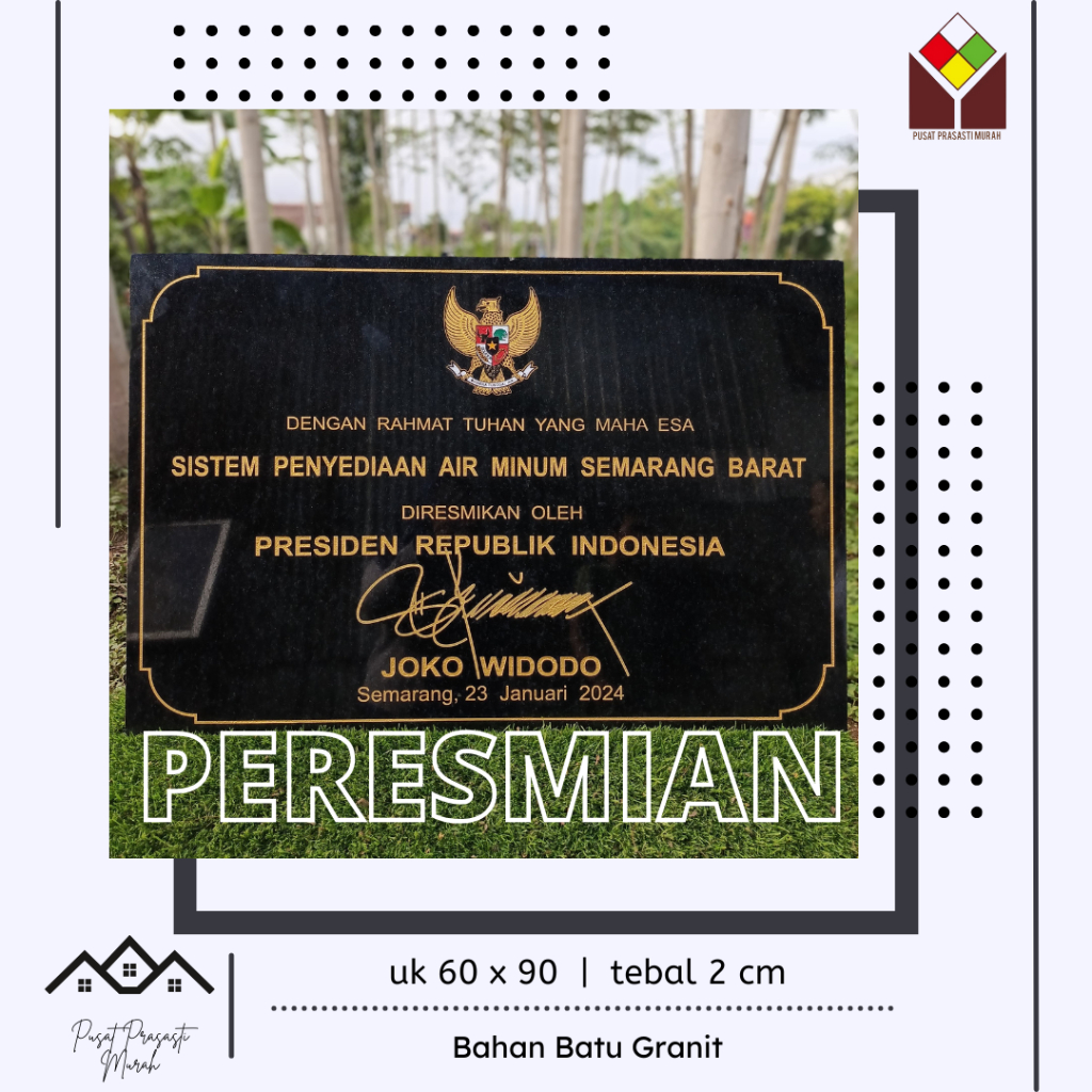 (PUSAT PRASASTI MURAH) Prasasti Peresmian Granit