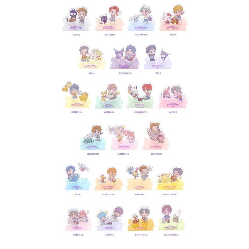READY STOCK OFFICIAL NCT X SANRIO ACRYLIC STAND SET