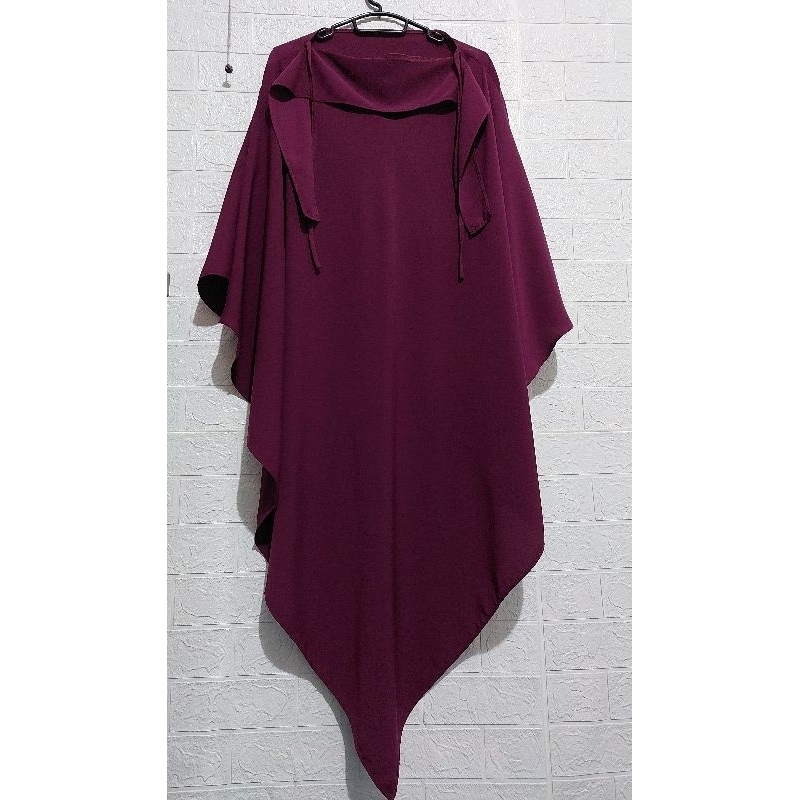 Preloved FK warna burgundi dan Khimar 3 layer