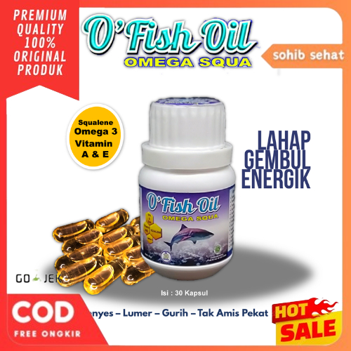 O FISH OIL 30 Kapsul Minyak Ikan Salmon Omega 3 Squalene Salmon