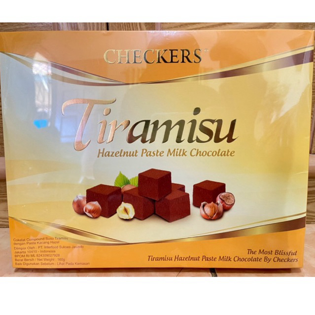 

CHECKERS TIRAMISU Cokelat Tiramisu Hazelnut Milk chocolate