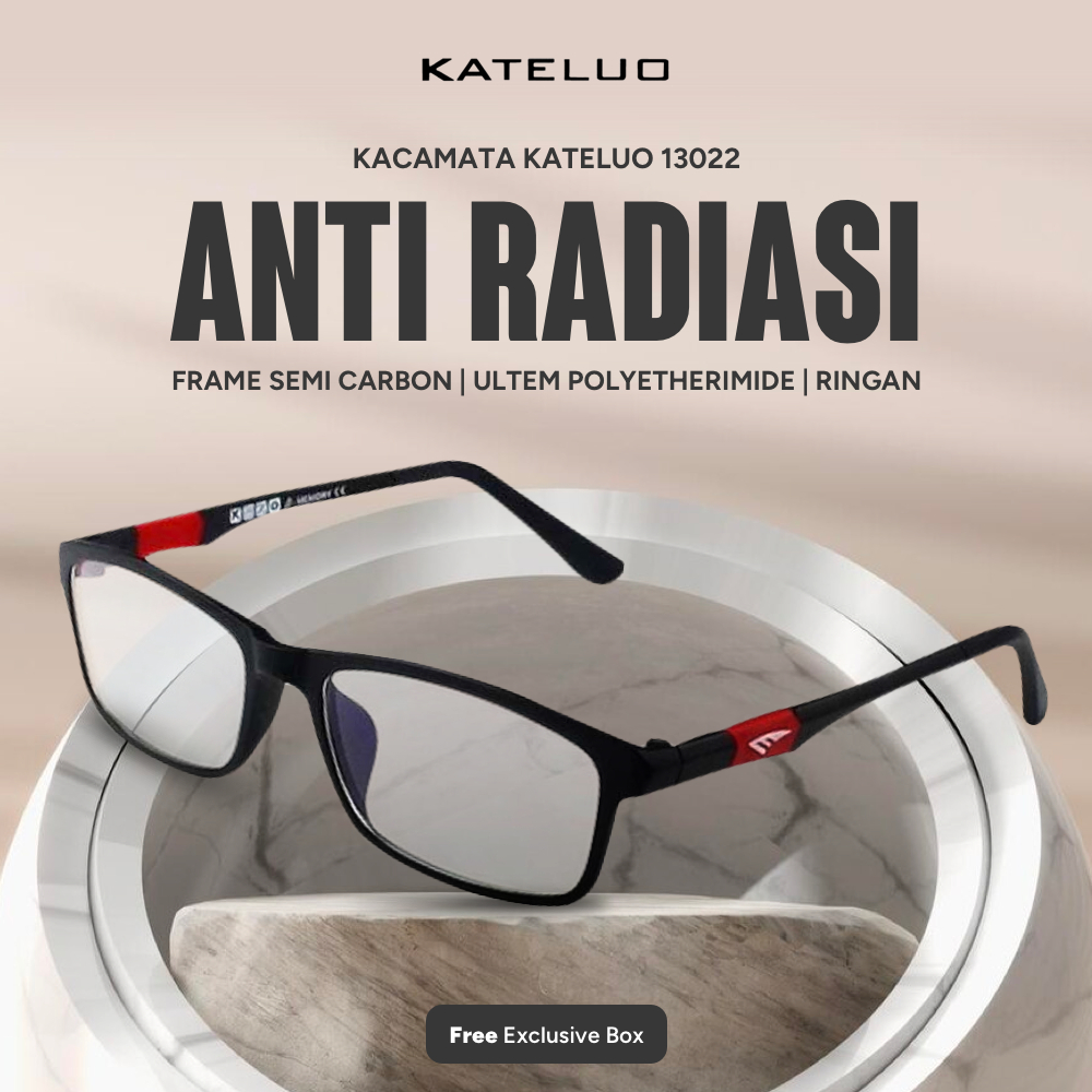 Kacamata Anti Radiasi Bahan Titanium | Multiple Color | Frame Carbon | Kateluo