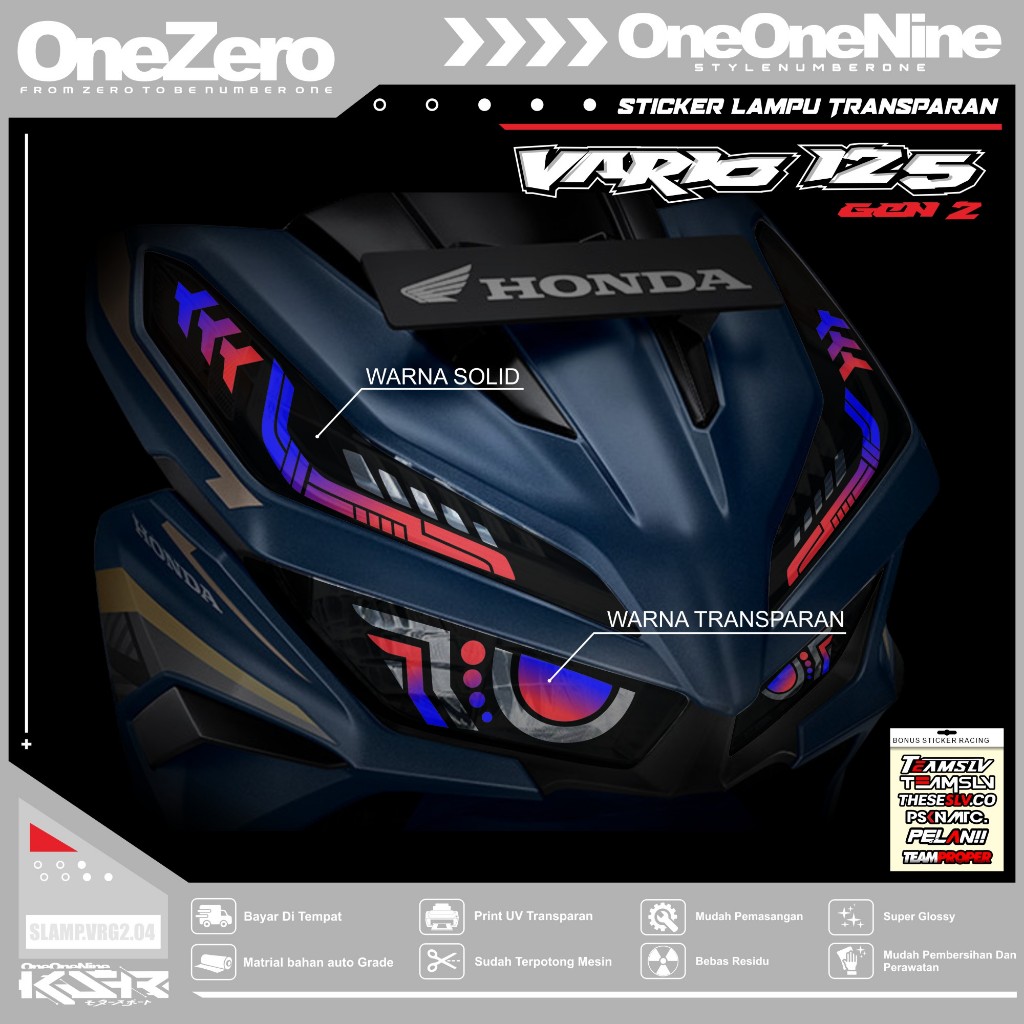 STIKER LAMPU VARIO 125 NEW / STICKER LAMPU TRANSPARAN VARIASI ALIS MOTOR HONDA VARIO 125 NEW