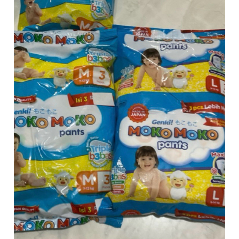 GENGKI MOKO MOKO PANTS diapers M(isi3) / L (isi3) LEBIH HEMAT
