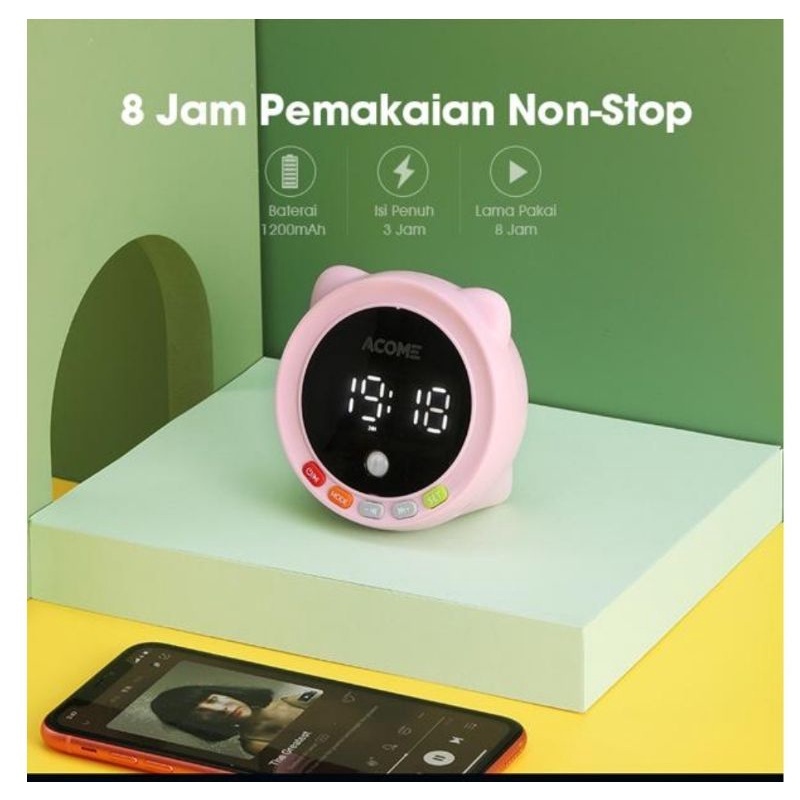 ACOME Speaker Bluetooth 5.0 Dual Smart Alarm Auto Brightness Sensor A9
