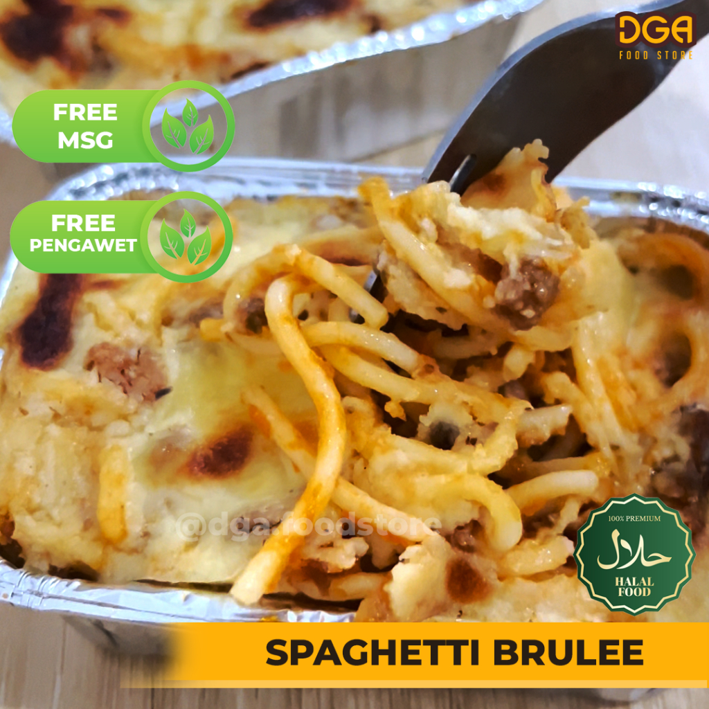 

Spaghetti Brulee isi 2 Cup Premium Home Made Non Msg Non pengawet
