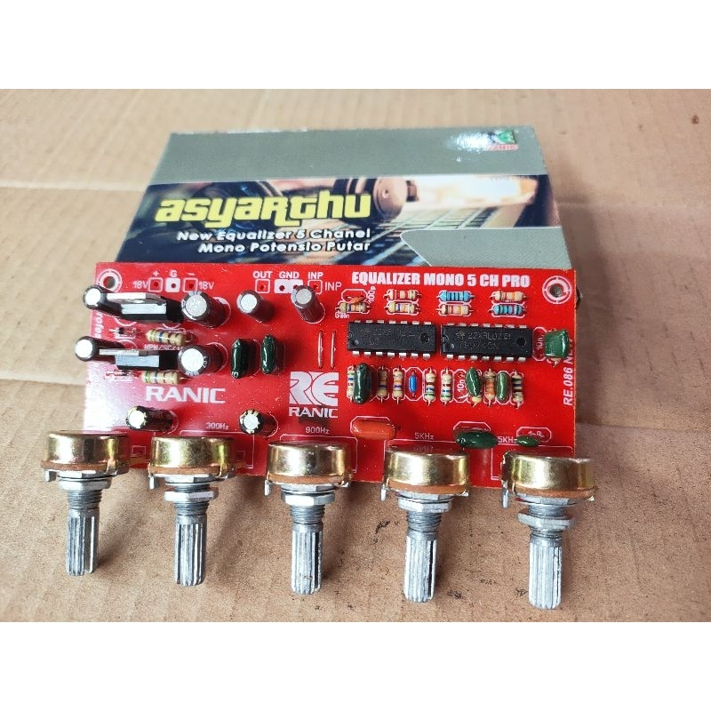 Kit Equalizer 5 Channel Potensio Putar IC 2x TL084 Mono