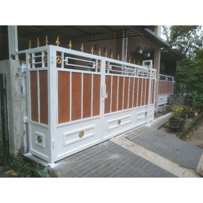 pagar minimalis grc motif kayu dengan DP terjangkau
