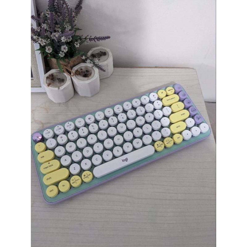 logitech pop mechanical keyboard daydream mint preloved jarang dipakai