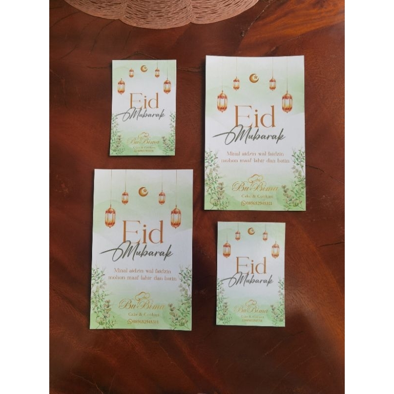 25-50 Pcs Kartu Ucapan 9x6 cm Bebas Custom Desain Suka-Suka