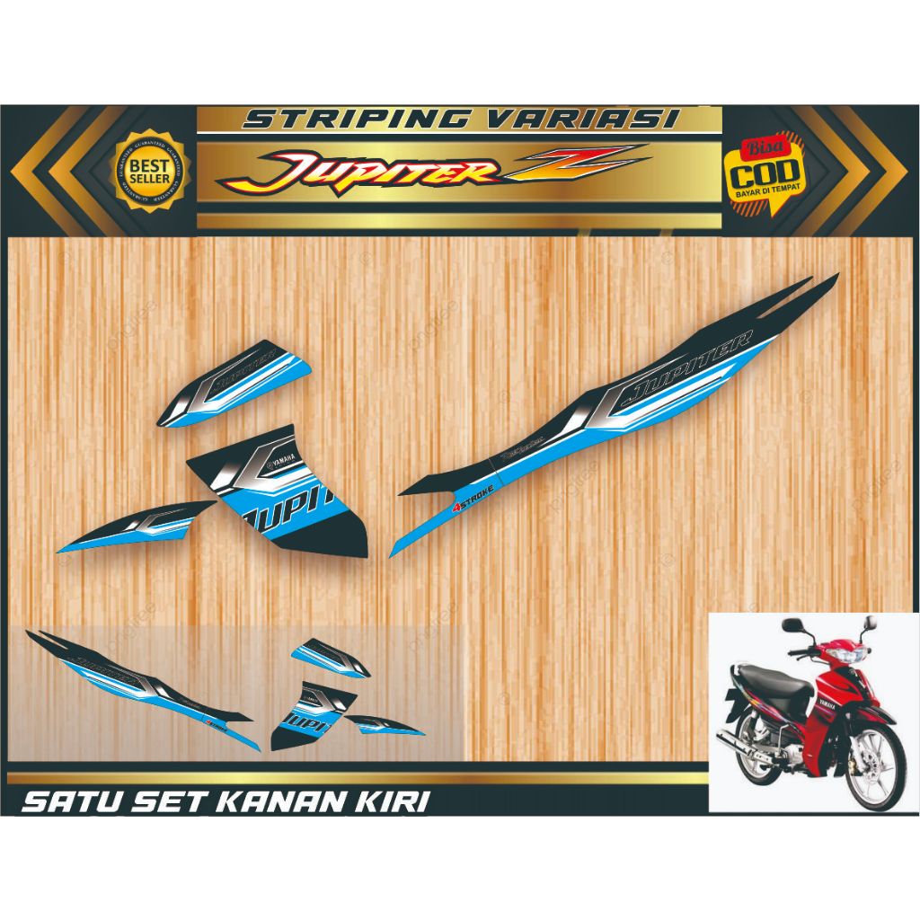 STRIPING MOTOR JUPITER Z VARIASI STIKER MOTIF SIMPLE LIS JUPITER Z OLD