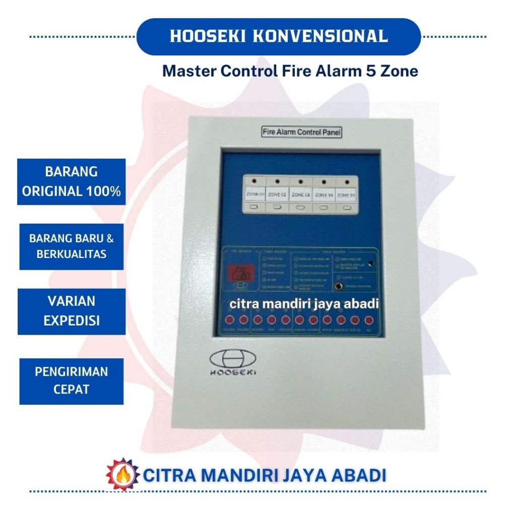 Master Control Panel Fire Alarm 5 Zone Hooseki MCFA PANEL