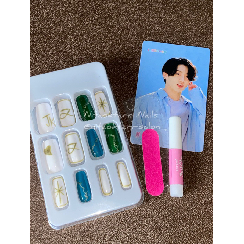 BTS Fake Nails JUNGKOOK GOLDEN