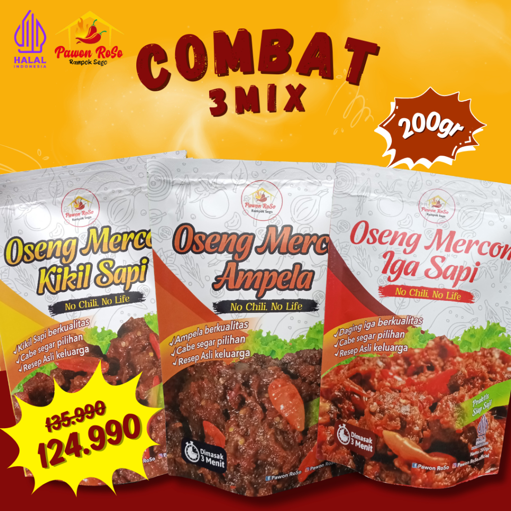 

COMBAT (Combo Hemat) 3 Mix /Oseng Kikil/Oseng Ampela/Oseng Iga