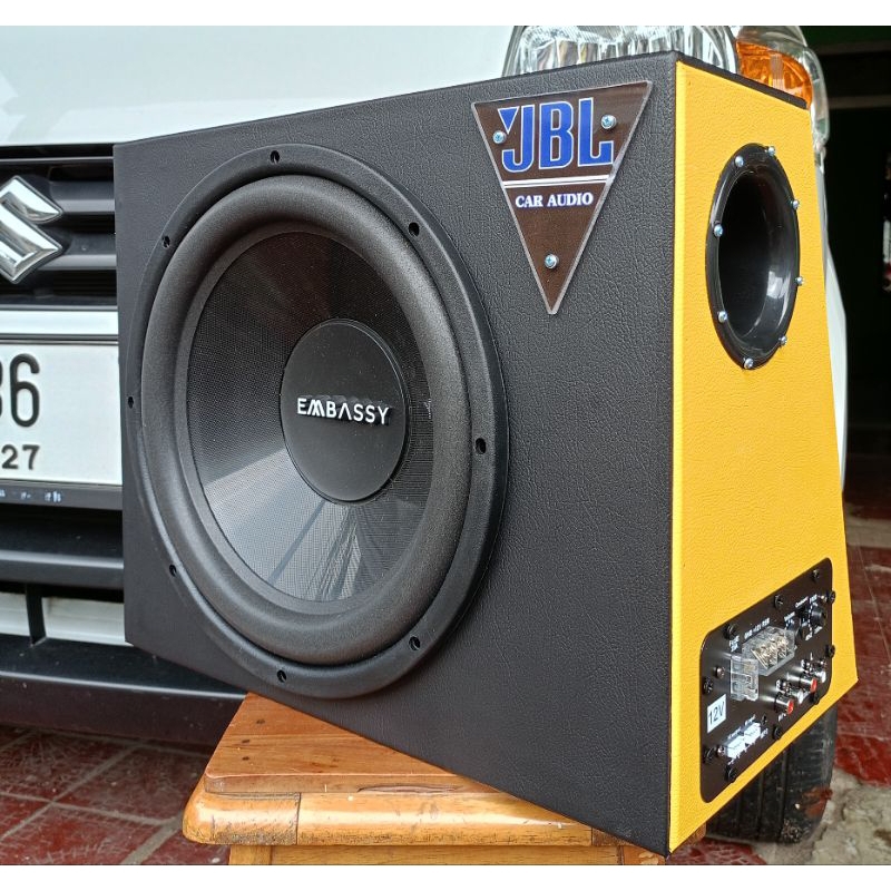 AUDIO MOBIL SUBWOOFER AKTIF EMBASSY 12 INC TERPASANG POWER AMPLIFIER SUARA DI JAMIN BASS BULAT TIDAK