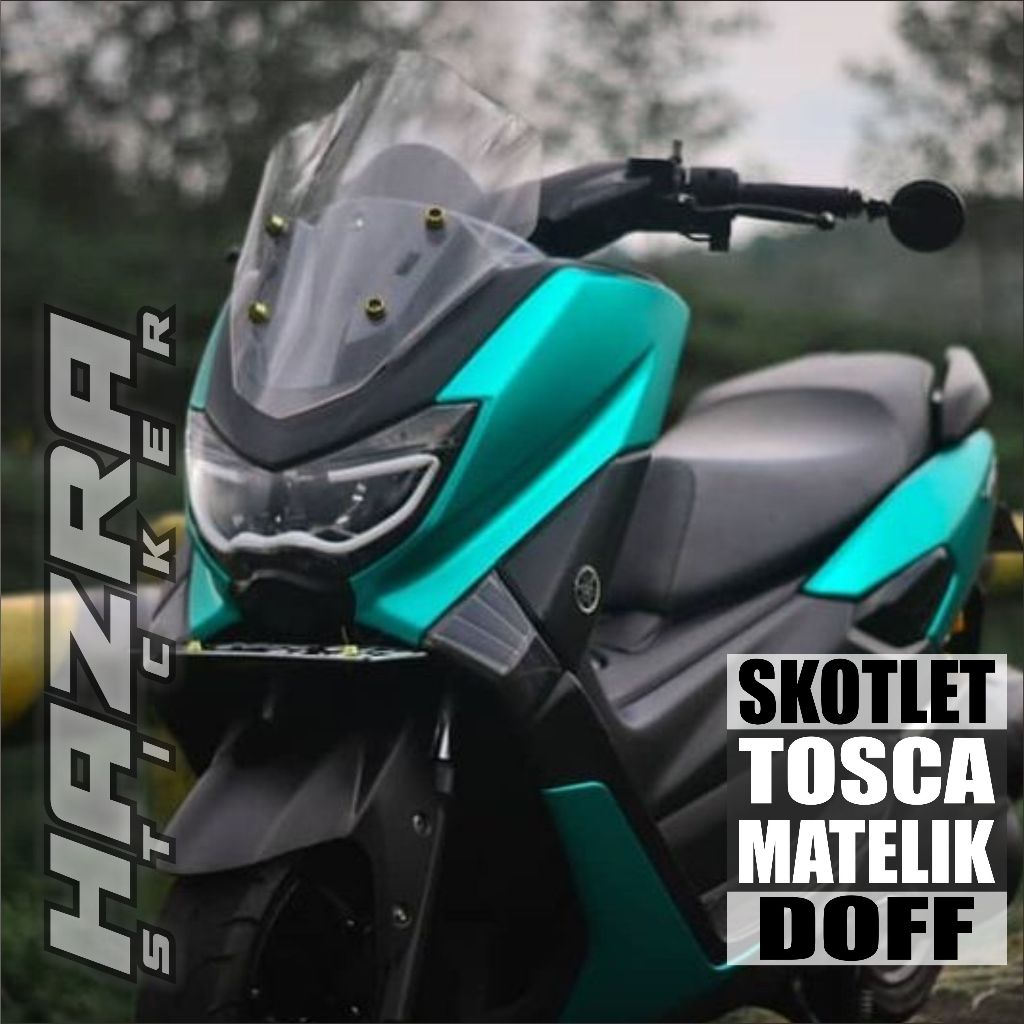 Skotlet  Sticker Hijau Tosca Metalik Doff Skotlet Sticker Motor Mobil Otomotif Lebar 50cm