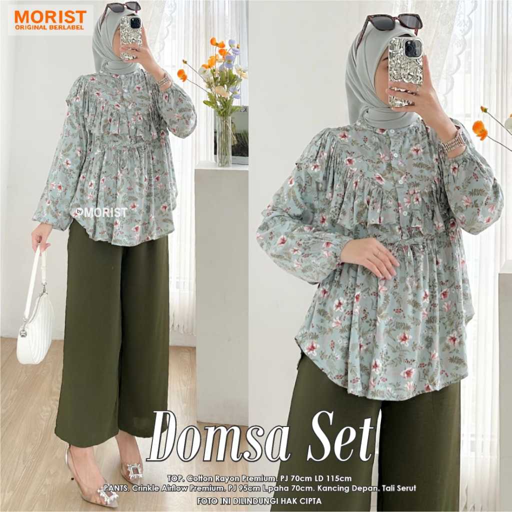 ASHIRA One Set Katun Rayon Premium Motif Bunga Aesthetic Setelan Wanita Crinkle Air Flow Terbaru