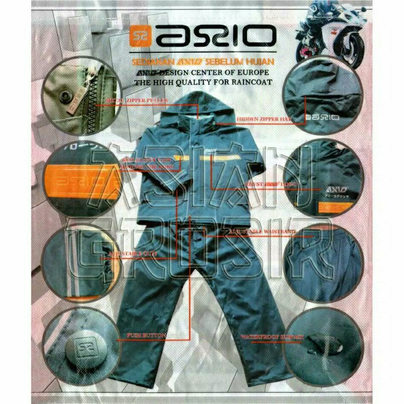 JAS HUJAN AXIO KHUSUS HIJAU ARMY 100% ORIGINAL UKURAN S SEMARANG JAKARTA