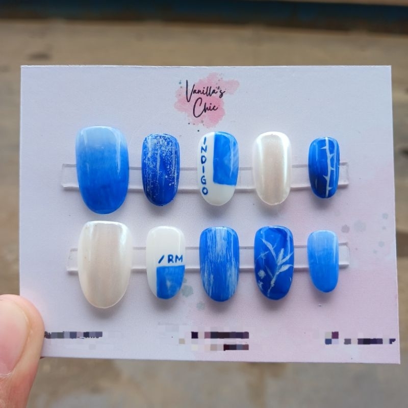 Kuku Palsu Fake Nails BTS Indigo RM Press On Nails Custom