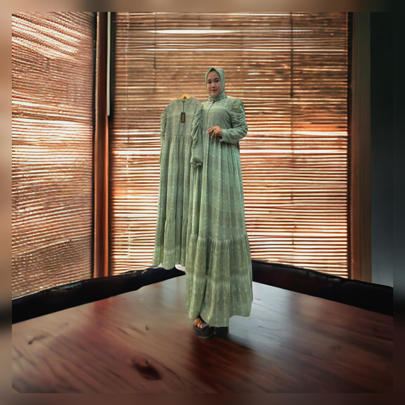 gamis set Azzahra( G 10) couple ibu dan anak ceruty babydoll by positive boutique