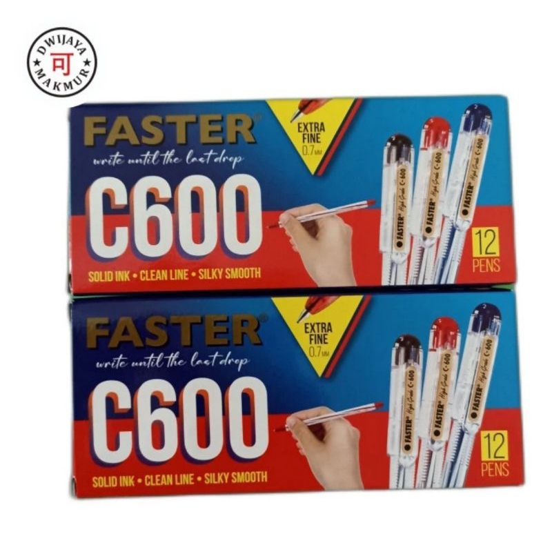

Pulpen Pen Faster C600 1 kotak / 1 lusin / 12 buah