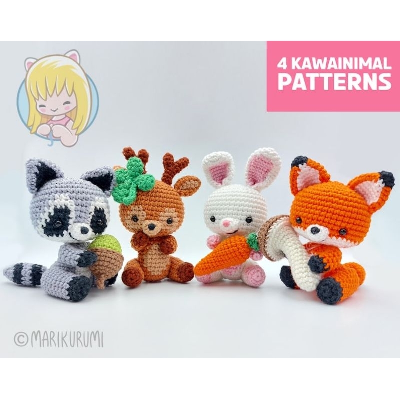 

{Crochet Pattern PDF File} MRKRM Kawaii Animals