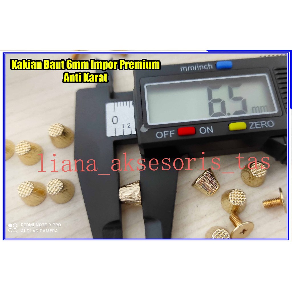 KAKIAN BAUT 6mm (1 PCS) MODEL KERUCUT - KAKIAN TAS ANTI KARAT - PAKU BAUT - KANCING BAUT