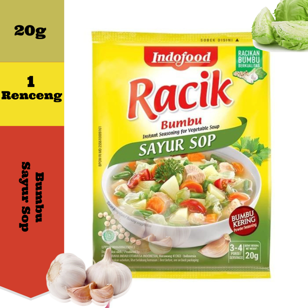 

Bumbu Racik Indofood Sayur Sop-1 renceng Isi 10pcs/Bumbu Instan/Bumbu Praktis/Bumbu Serbaguna/Racik Instan/Bumbu Racik Instan