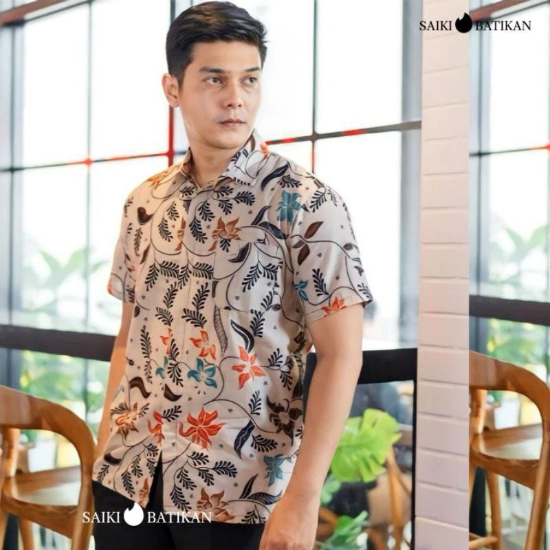 BAJU BATIK PRIA REGULER MODERN LENGAN PENDEK OB 514 SIZE M L XL XXL XXXL BATIK PRIA KANTOR