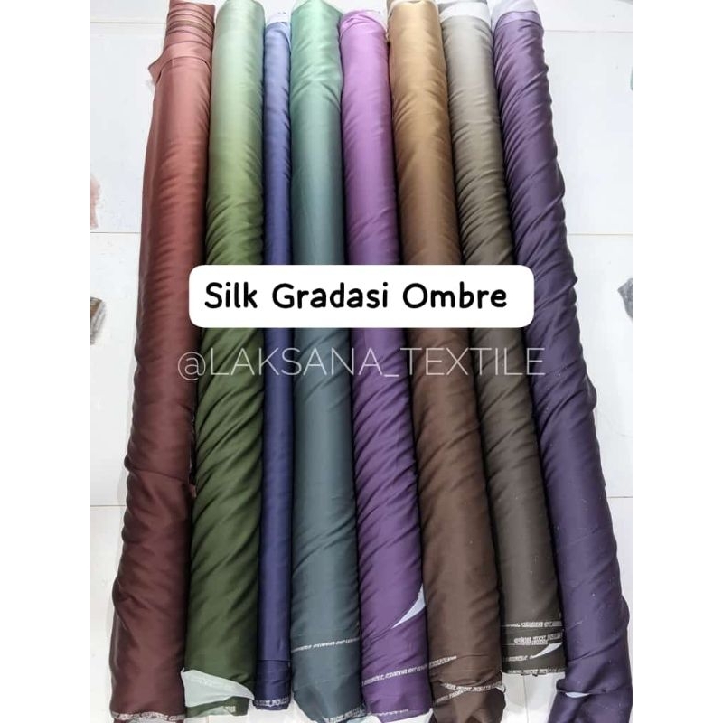 KAIN SILK GRADASI OMBRE  | KAIN GRADASI 2 WARNA | ARMANY SILK OMBRE