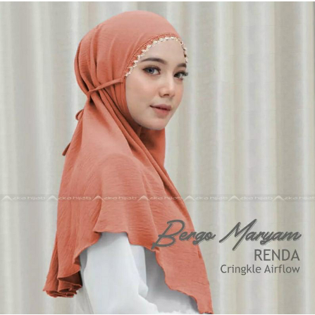 Jilbab kerut renda bergo kerut terbaru murah