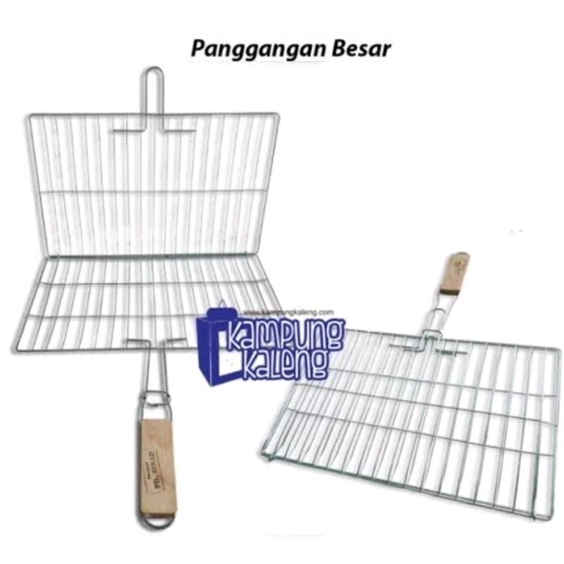 panggangan jepit ikan besar gagang kayu