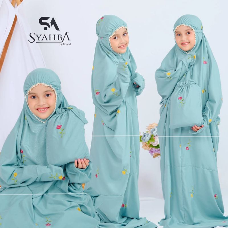 Mukena Terusan MAWAR Anak SD Remaja Katun Mikro Premium | Syahba