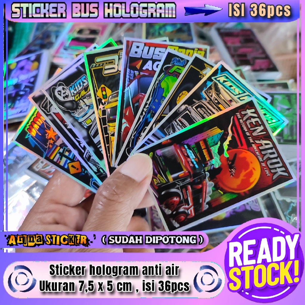 

Stiker Bus Mania Isi 36 pcs Bahan Hologram Sudah Dipotong