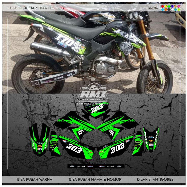 DECAL KLX 150 S/L FULLBODY (003) DEKAL STIKER DTRACKER DTX D-TRACKER LAMA OLD 2009 2010 2011 2012 20