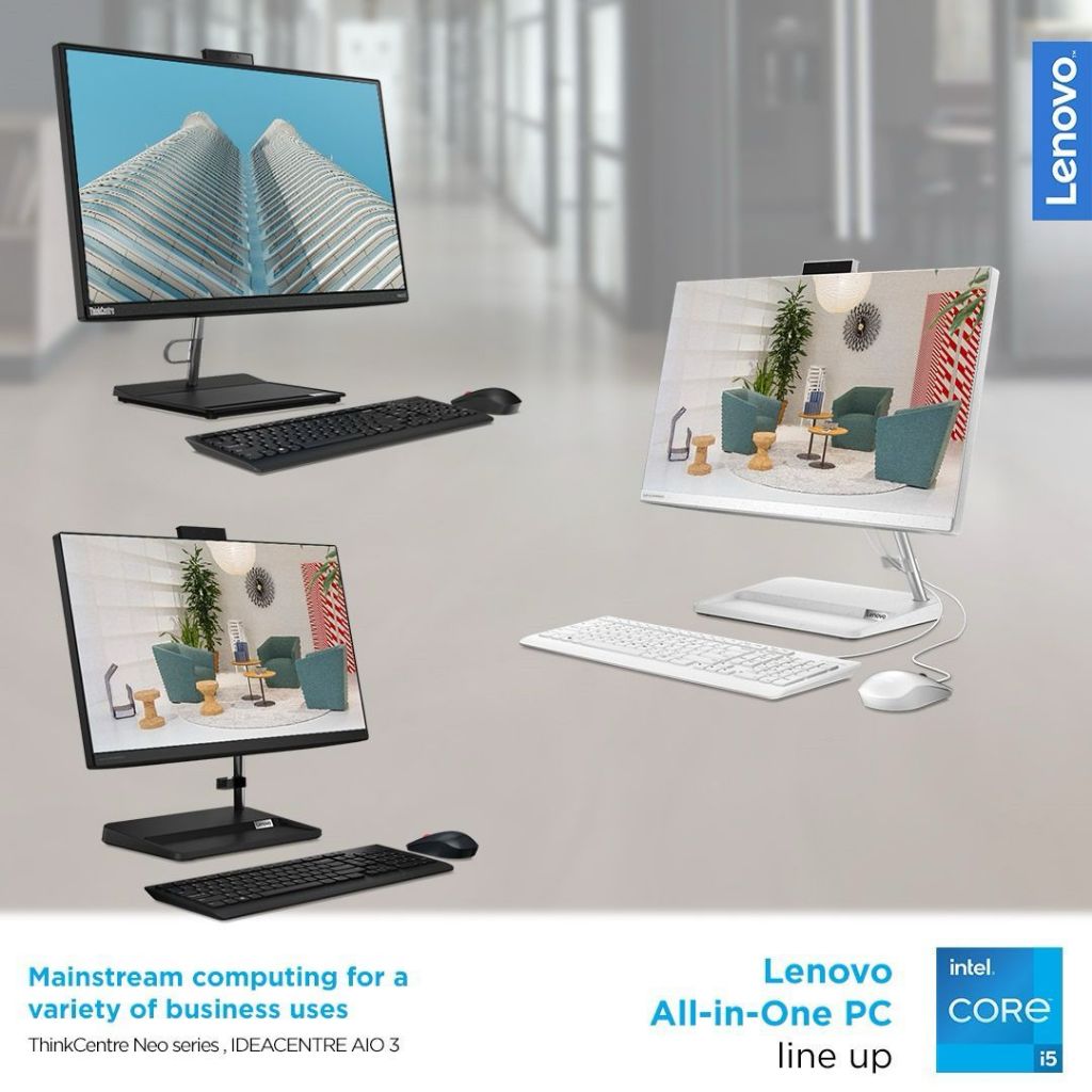 PC MURAH LENOVO AIO 3 24IAP7 KYID KXID 15-12450H 8GB 512GB WIN11-BLK,WHITE