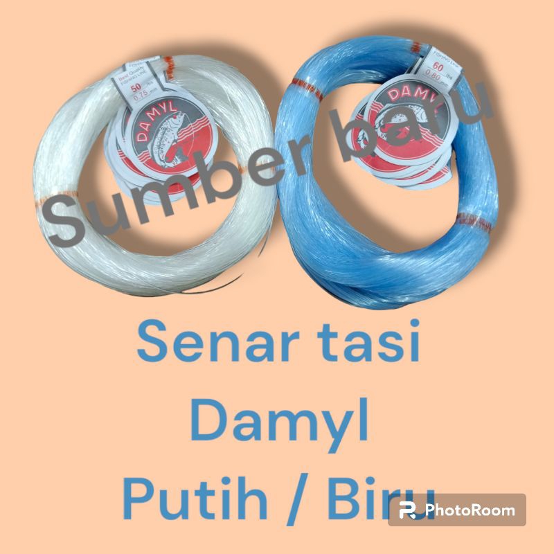 Senar tasi pancing damyl asli nomor lbs 40 50 60 70 warna putih / biru