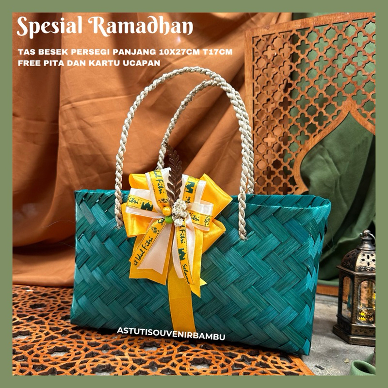 

(SPESIAL LEBARAN 2025) TAS BESEK PERSEGI PANJANG 10X27x16cm/ hampers lebaran, tas tabung nastar/ tasnkue keri