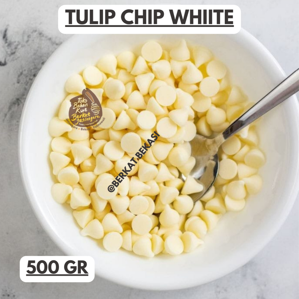 

TULIP CHIP WHITE 500 GR REPACK / CHOCO CHIP WHITE / CHIP KEMASAN