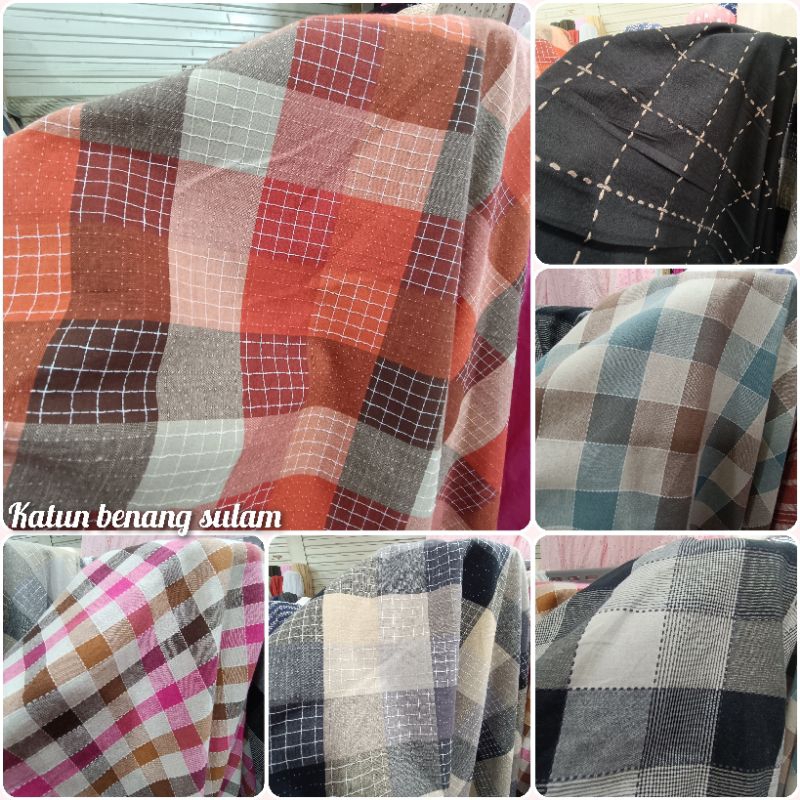KAIN KATUN BORDIR SULAM ( HARGA UNTUK ½ METER )