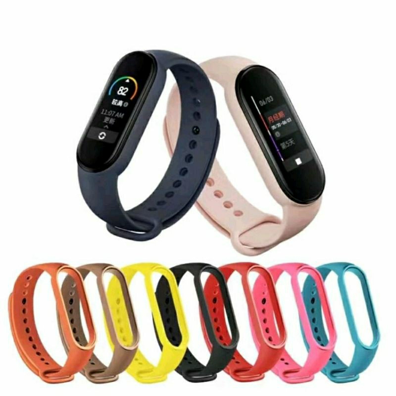 KARET STRAP MI BAND 5/6 STRAP SILIKON TALI PENGGANTI MI BAND 5/6 STRAP MI BAND 5 STRAP MI BAND 6 / K