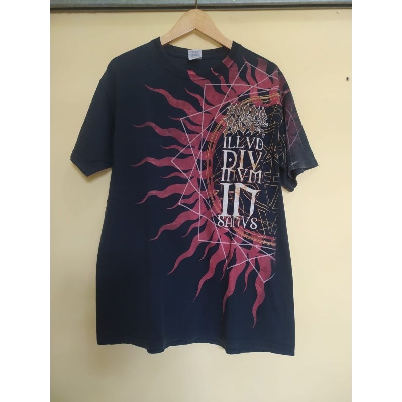 Vintage Tshirt Kaos Morbid Angel Aop Europa Tour Allover Print Depan Size L  Second Koleksi Langka ada minusnya Tinggal 1