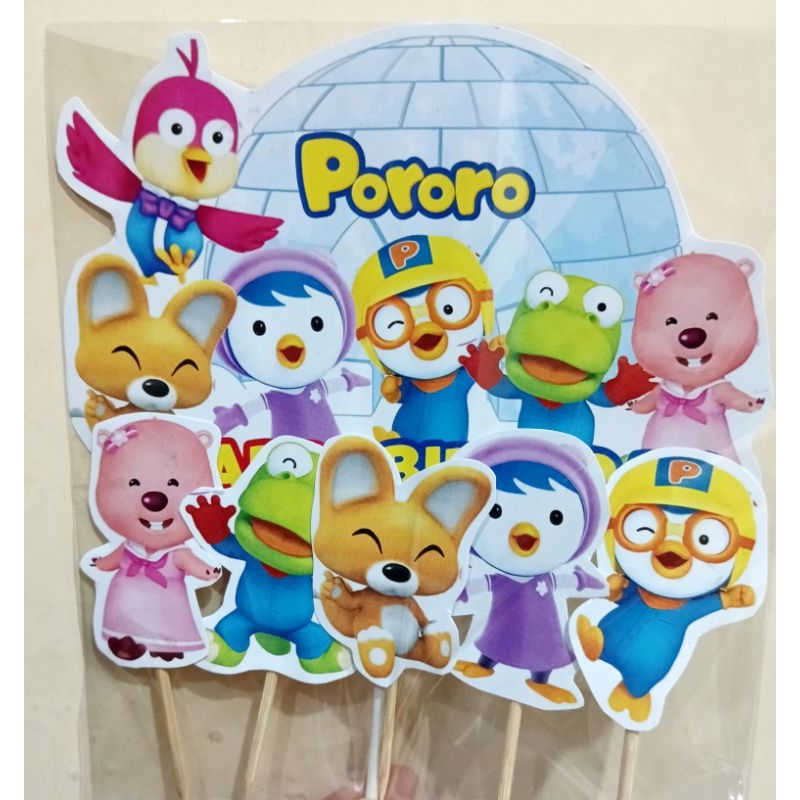 HIASAN KUE PORORO / CAKE TOPPER PORORO / ASESORIS KUE PORORO / TOPER KUE PORORO / DEKORASI KUE POROR