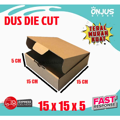 KARDUS BOX KARTON PACKING DUS PIZZA DIE CUT AB1 POLOS 15 cm x 15 cm x 5 cm
