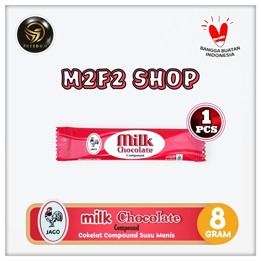 

Ayam Jago Milk Chocolate Compound Bar | Cokelat Susu Batang - 8 gr (Kemasan Satuan)