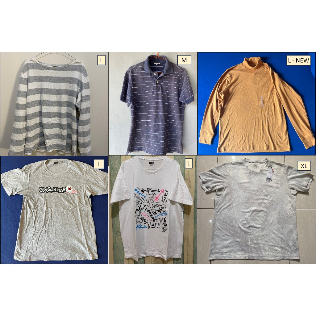 UNIQLO. Baju/Kaos/Tshirt/Turtleneck Original New & Second Size M-L-XL