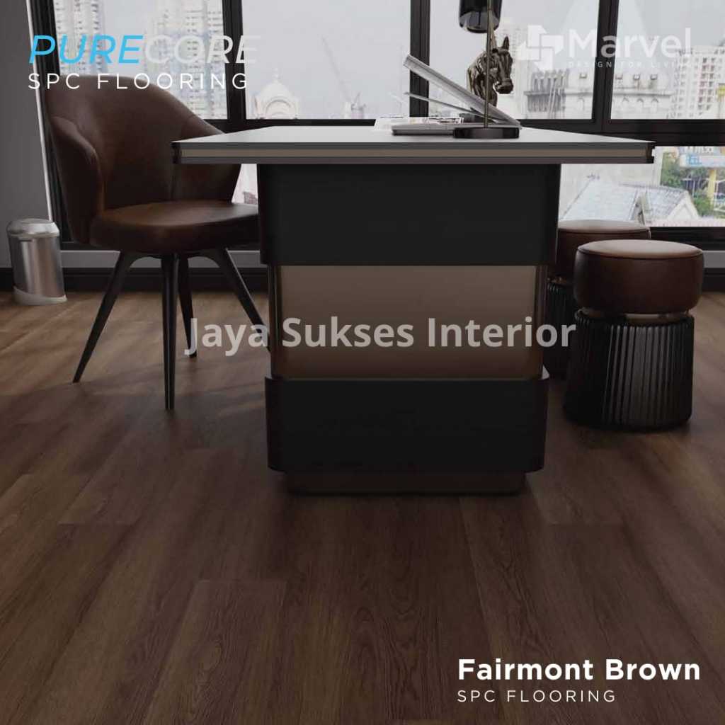 vinyl lantai spc Marvel fairmont brown tebal 5mm / box